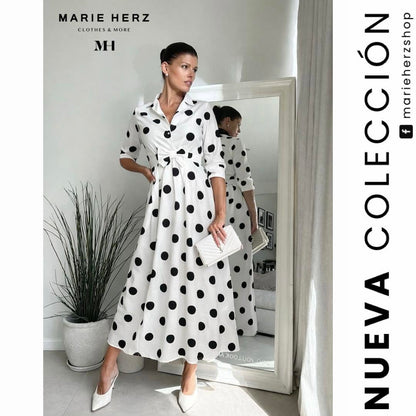 1064798  Vestido puntos mangas
