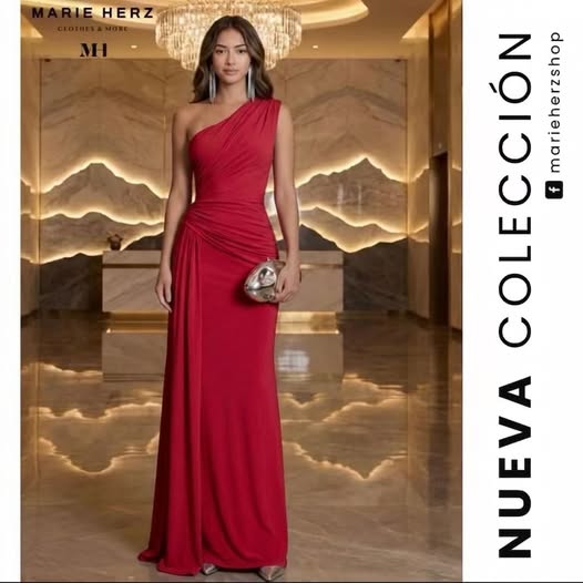 1064846  Vestido rojo hombro