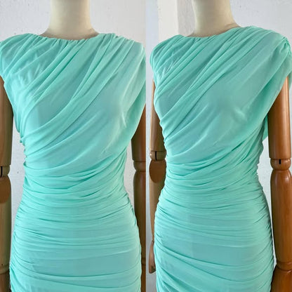 1064849  Vestido drapeado menta
