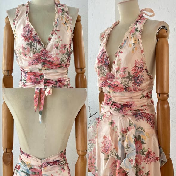 1064871  Vestido flores halter