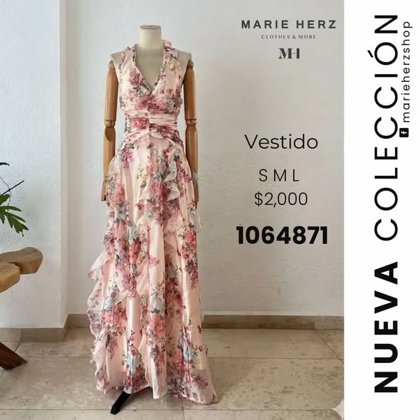1064871  Vestido flores halter