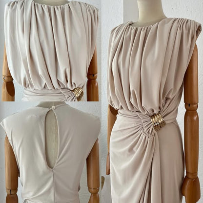1064877  Vestido beige nudo