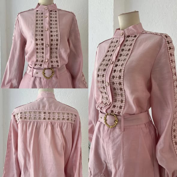 1064879  Set rosa encaje short