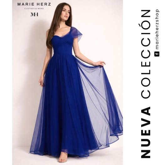 1064914  Vestido azul rey tul