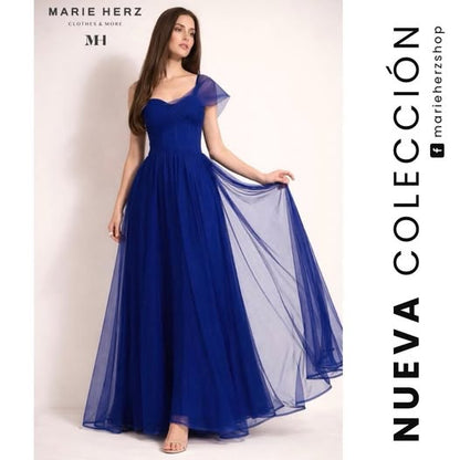 1064914  Vestido azul rey tul