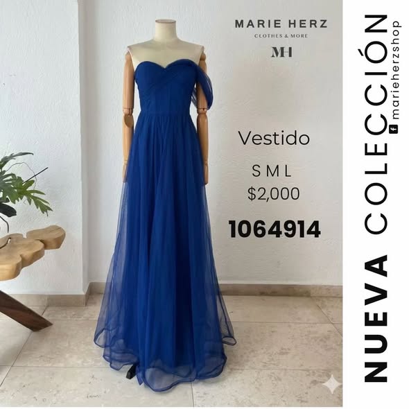 1064914  Vestido azul rey tul