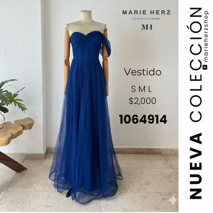 1064914  Vestido azul rey tul