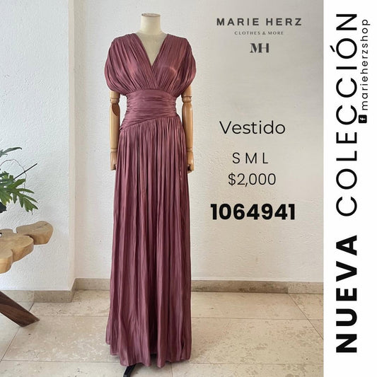 1064940  Vestido rosa mangas
