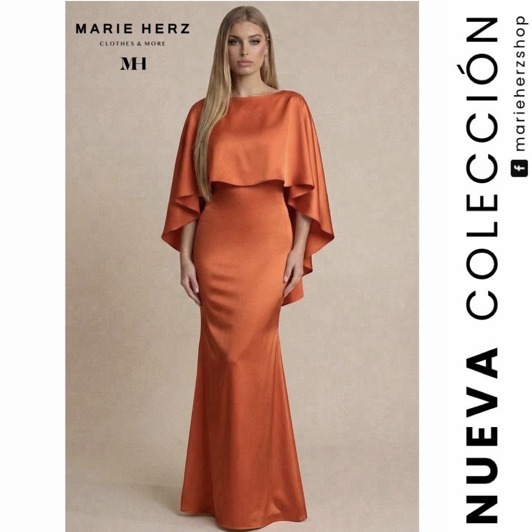 1064996  Vestido naranja capa