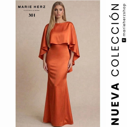 1064996  Vestido naranja capa