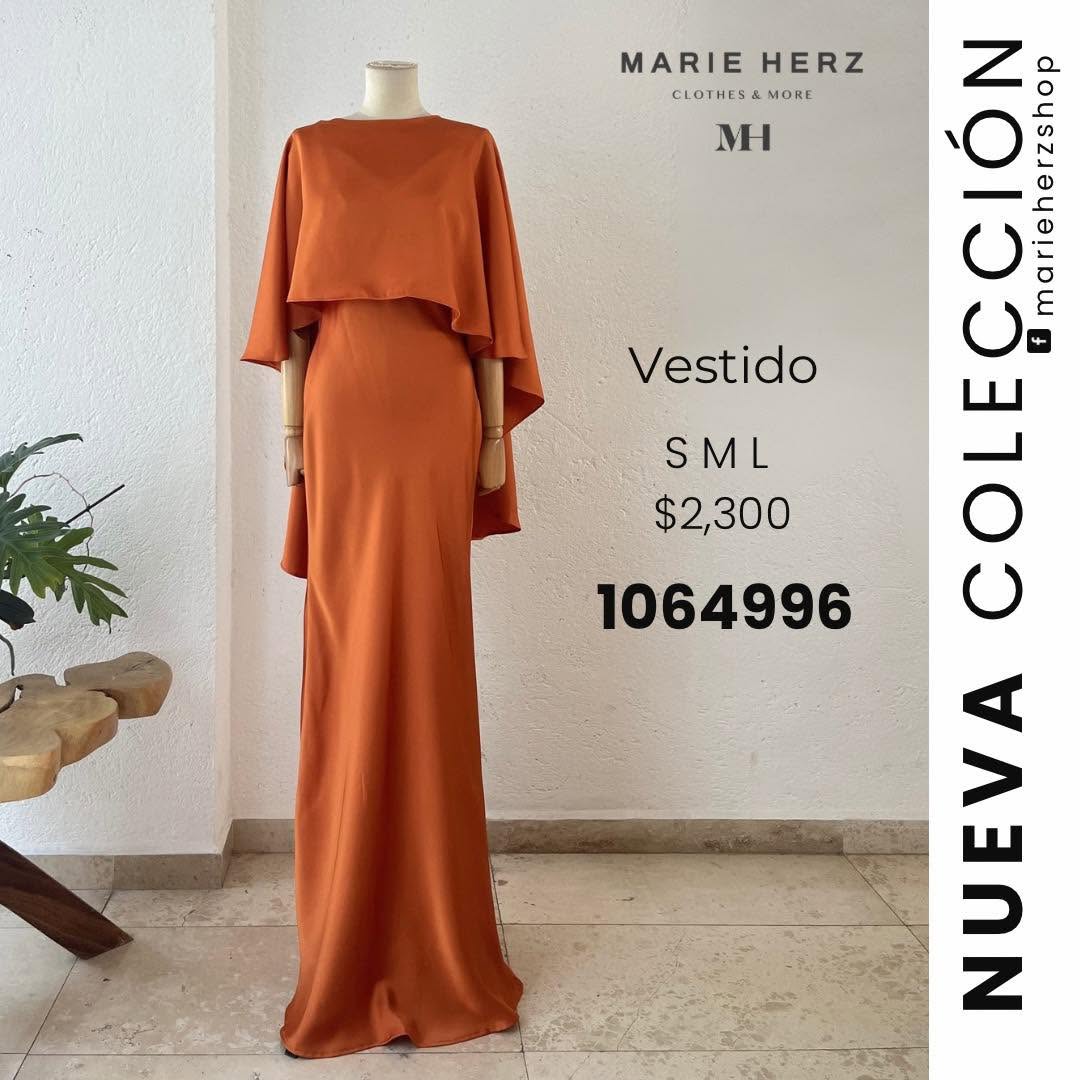 1064996  Vestido naranja capa