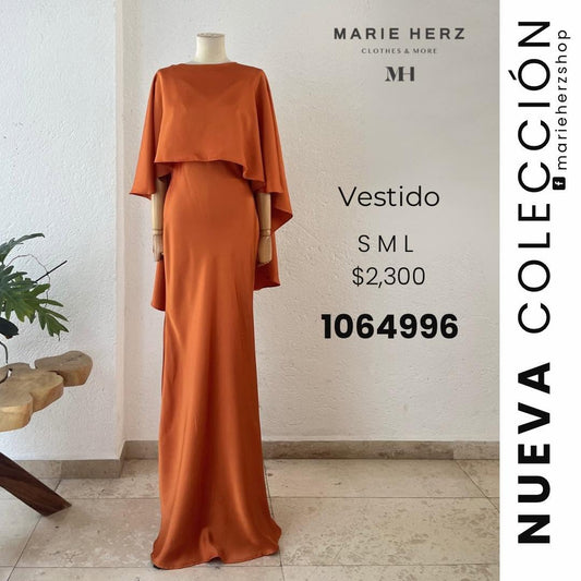 1064996  Vestido naranja capa
