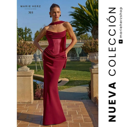 1065078  Vestido corset vino