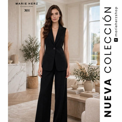 1065127  Set negro chaleco