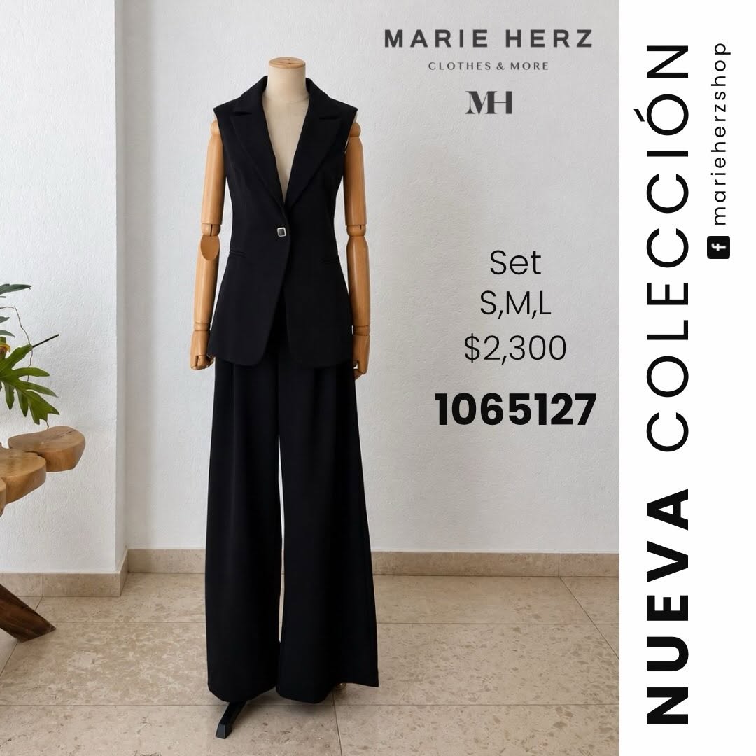 1065127  Set negro chaleco