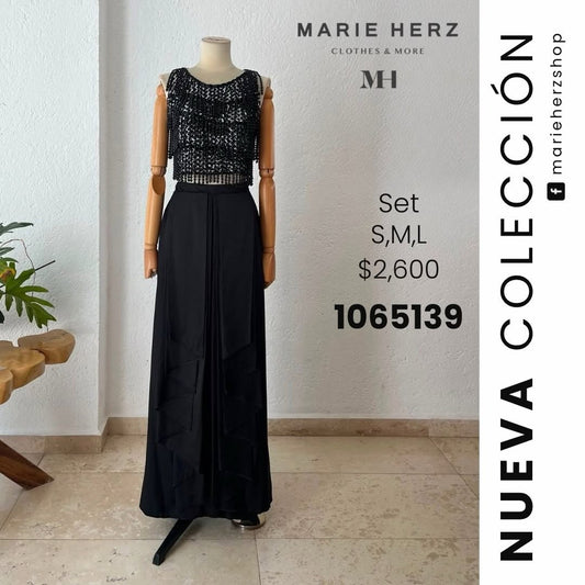 1065139  Set blusa y falda lentejuela