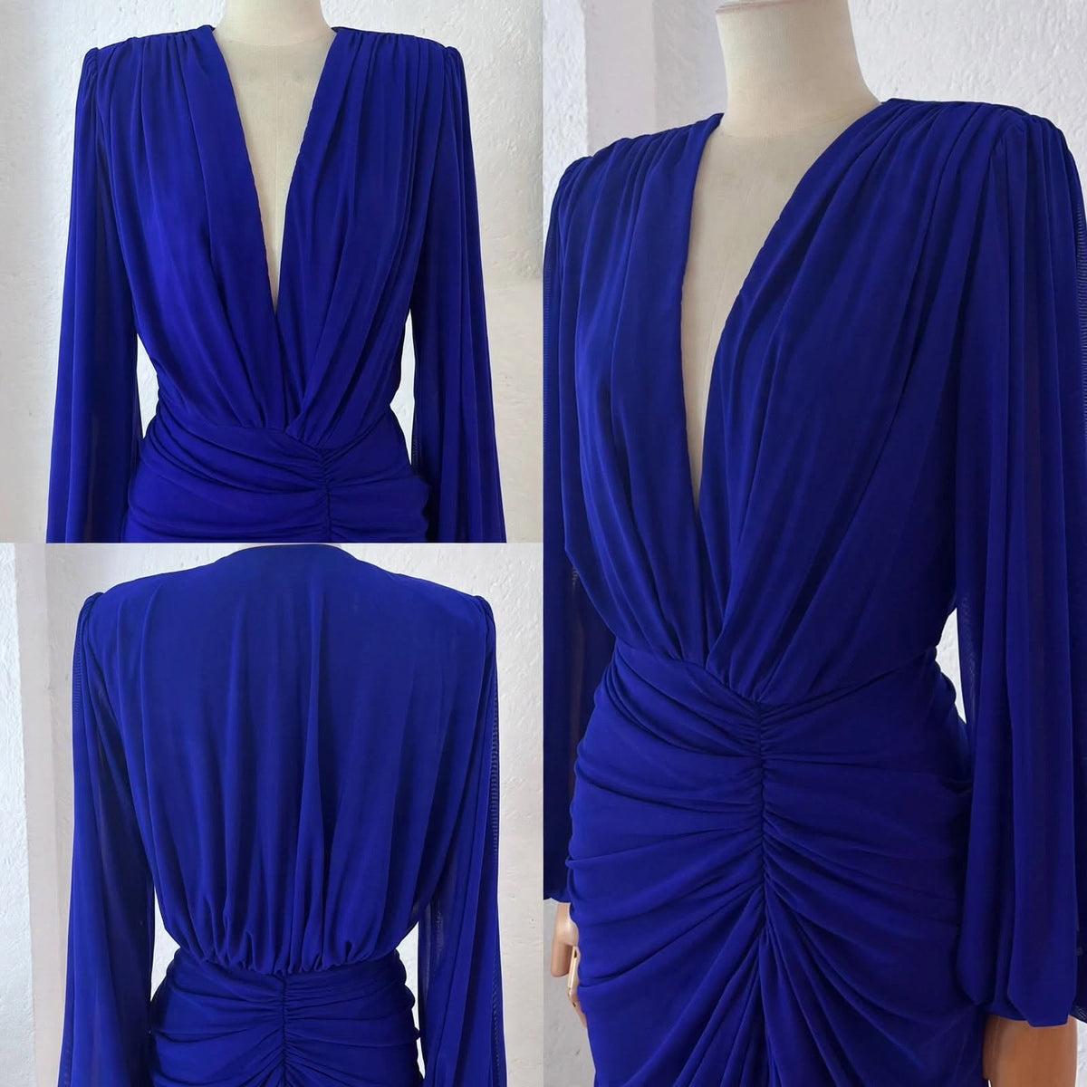 1065170  Vestido azul rey manga larga