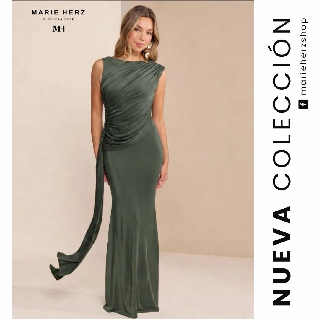 1065177  Vestido gris drapeado
