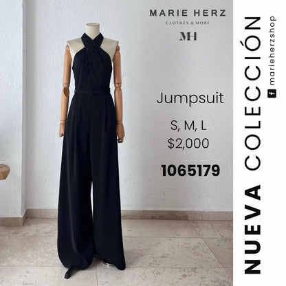 1065179  Jumpsuit negro halter