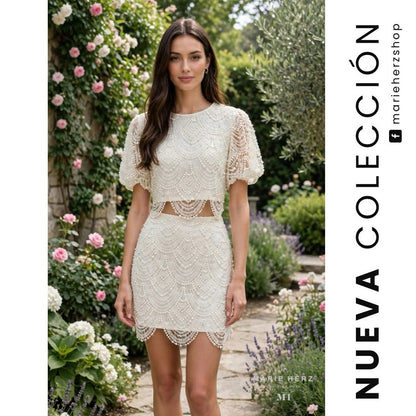 1065184  Set blanco perlas