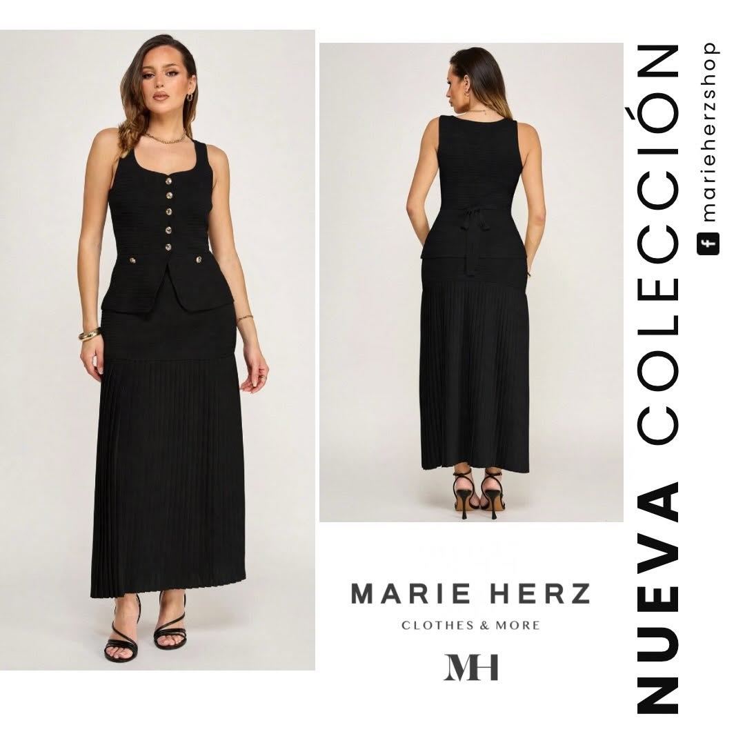 1065192  Set negro falda y blusa