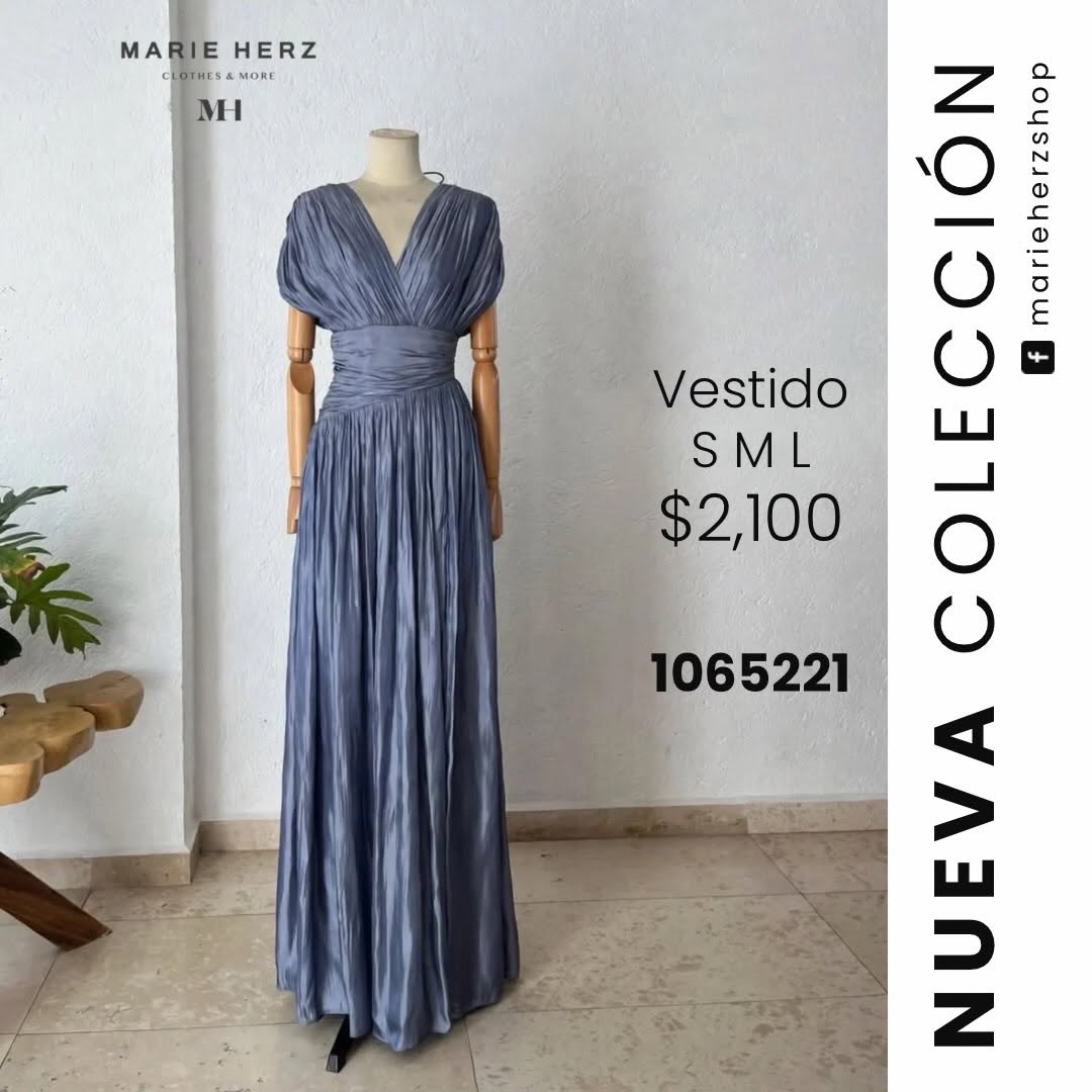 1065221  Vestido azul plata