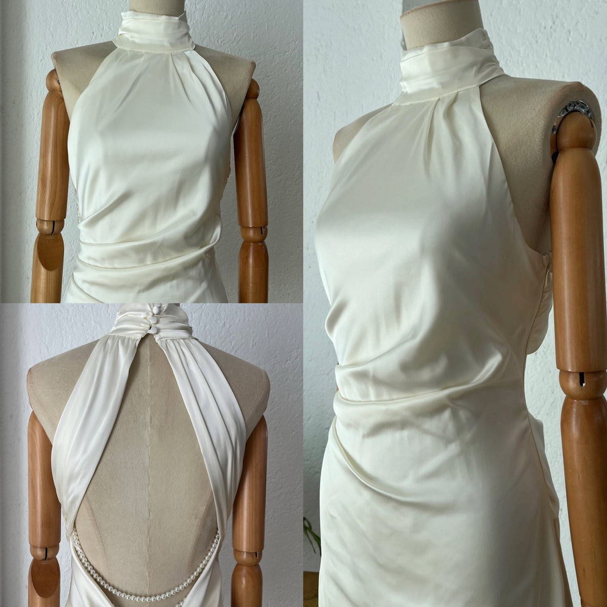 1065224  Vestido blanco satin perlas