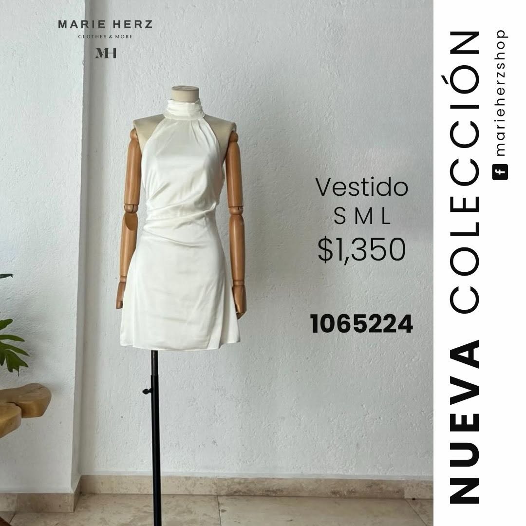 1065224  Vestido blanco satin perlas