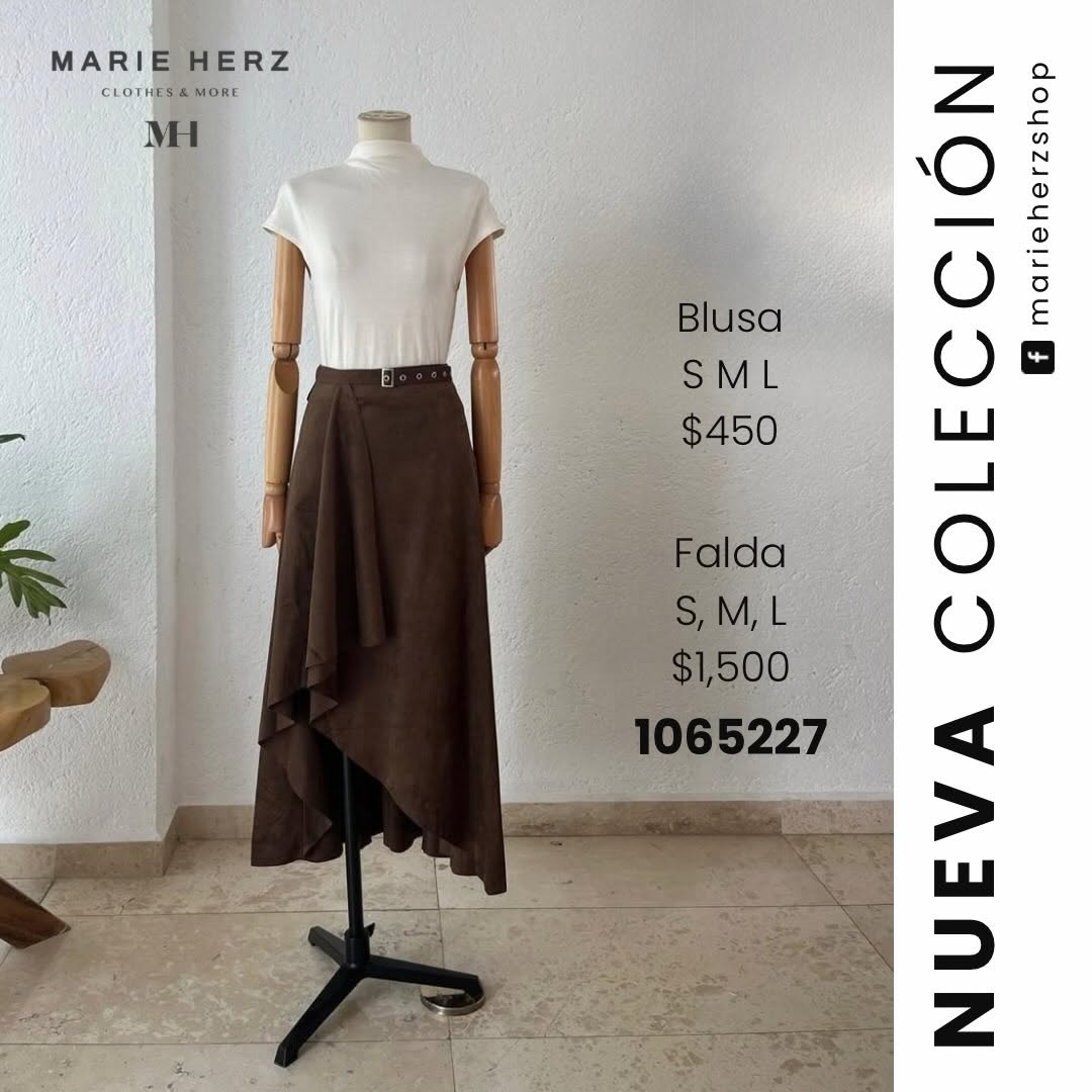 1065227  Falda café gamuza