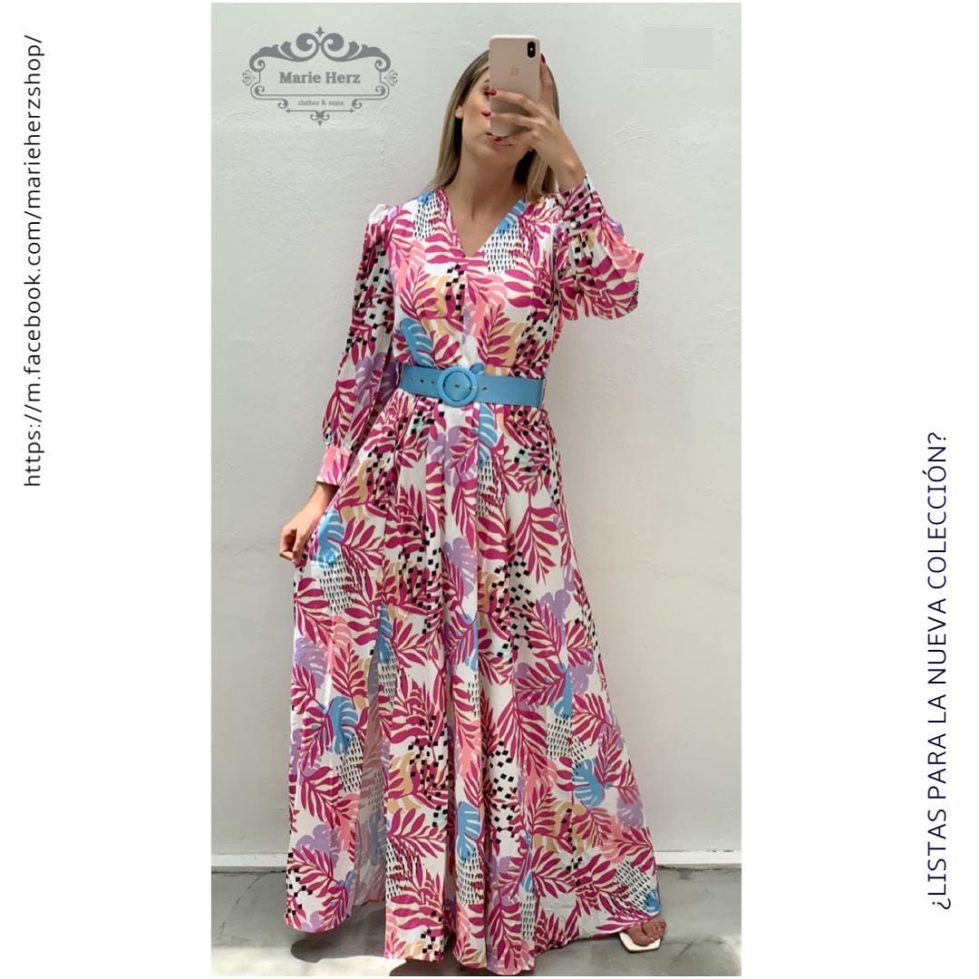 1056130  Maxivestido palmpas rosas