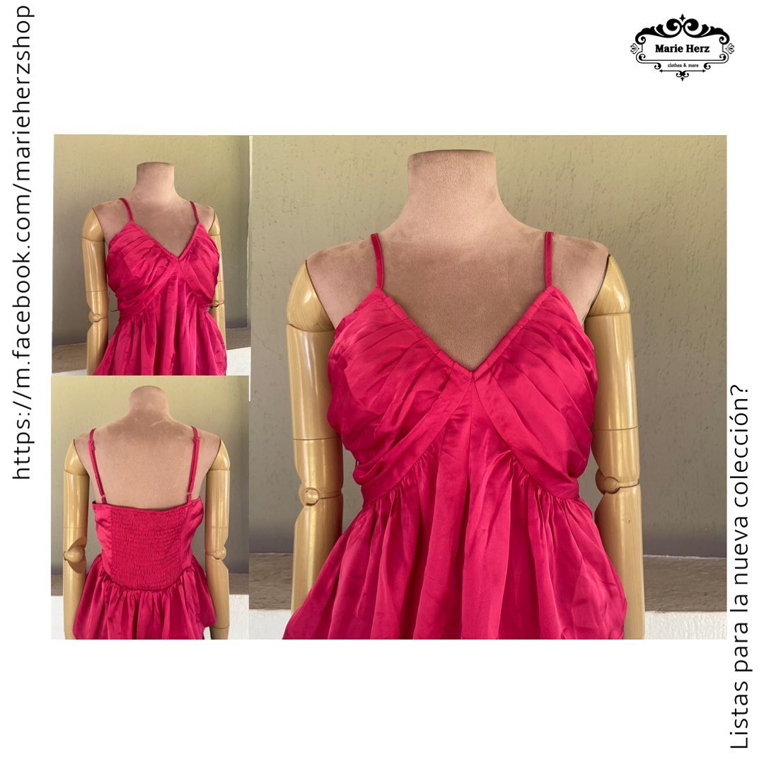 1056339  Blusa satín rosa tirantes