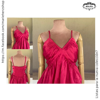 1056339  Blusa satín rosa tirantes