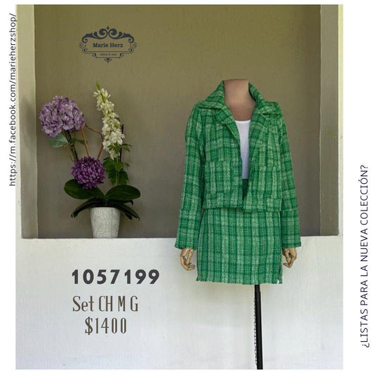 1057199  Set verde tweed