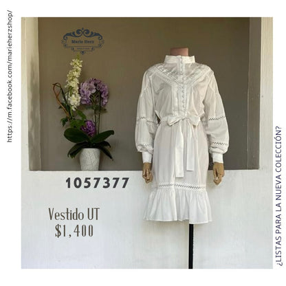 1057377  Vestido blanco corto