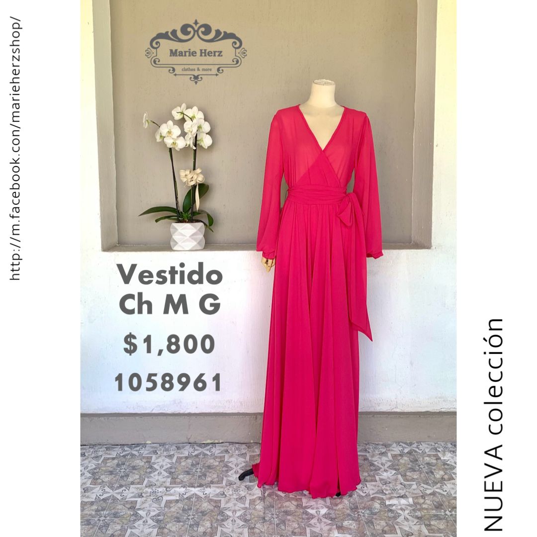 1058961  Maxivestido rosa